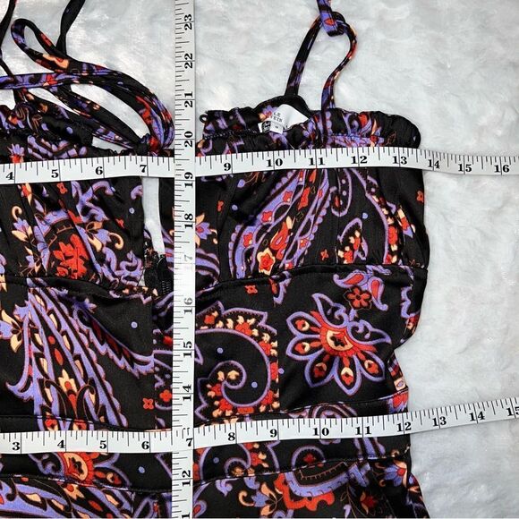 WeWoreWhat Danielle Bernstein Black Paisley pull on jumpsuit jumper NWOT - Picture 5 of 15